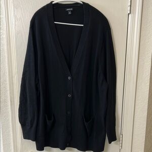 Torrid Black Cardigan Sweater V-Neck Longline